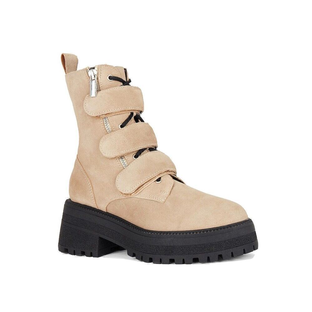 Free People Emmett Boot Lace Up Latte Suede Camel NEW 9 US 39